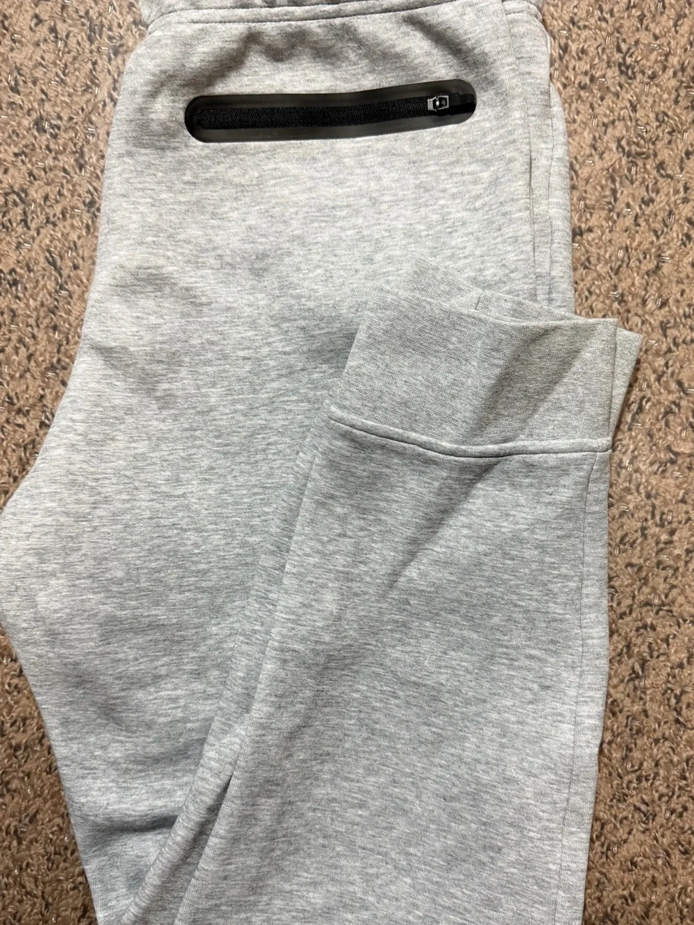Reebok Light Grey Athletic Jogger Sweatpants with Black Drawstrings
